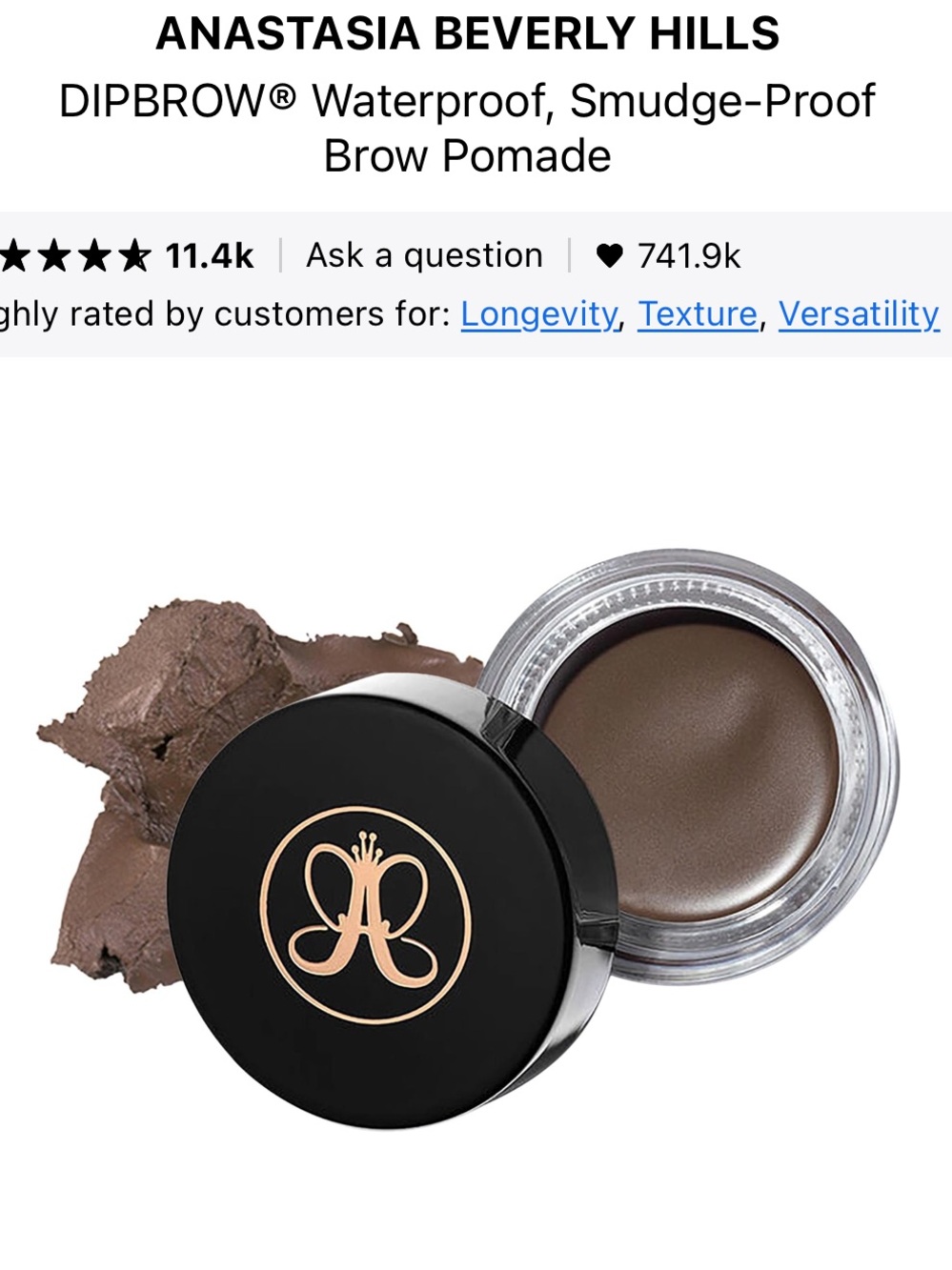 Anastasia Beverly Hills dipbrow pomade medium brown clean beauty glam natural